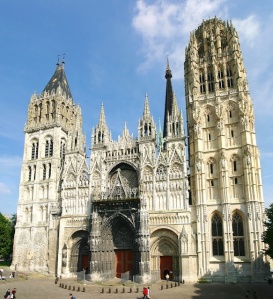 The facade of Rouen cathedral